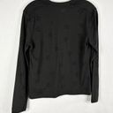 Rails  Medium Top Black Sheer Star Print Long Sleeve V Neck Cotton Women 1581 Photo 1