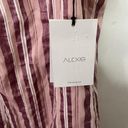 Alexis  Womens Brandy Mini Dress in Rose Stripe Wide Ruffle Shoulder XL New NWT Photo 11