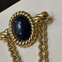 Monet Gorgeous Signed  Gold Tone / Blue Set Brooch Pin / Pendant Photo 9