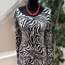 Est. 1946  Womens Black Animal Print Cotton Round Neck Long Sleeve Sweater Large Photo 0