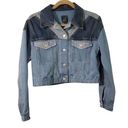 Wild Fable  Colorblock Cropped Denim Jean Jacket Photo 2