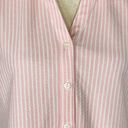 Charter Club  SZ 8 Top Striped Sleeveless Button Front Pink White Stretch Collar Photo 1