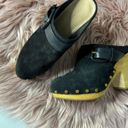 Veronica Beard Dacey Suede Clogs Black Size 6 Photo 2