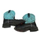 Justin Boots JUSTIN GYPSY Women's Leather Cowgirl Roper Boots Turquoise Black L9905 Size 7.5B Photo 8