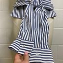 L'Academie L’academie Revolve Blue White Stripe Button Down Tank Tie Front Size Small Photo 5