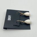 DKNY  Pave & Tear-Shape Stone Drop Earrings in Gold/White MSRP $32 NWT Photo 2