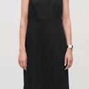 COS  Wool-Blend Slip elegant classic simple midi black Dress size 6 Photo 6