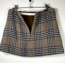 Rachel Zoe  Size 2 Plaid Mini Skirt Pleated Brown, Navy, White Preppy Wool Blend Photo 2