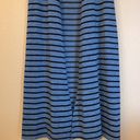 LuLaRoe  JOY Size S Long Duster Vest Cardigan Sweater Denim Blue Black Striped Photo 4