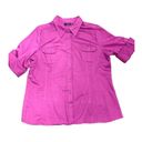 Apt. 9  Fuchsia Purple Button Front Dressy Cotton Shirt  Front Pockets Size XL Photo 9