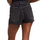 Good American  The Bombshell Denim Short Black Size 8 Cutoff Rhinestone Fringe Photo 3