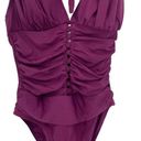 Bleu Rod Beattie  Womens Halter Twister Mio One-Piece Swimsuit Cherry Wine Size 4 Photo 1