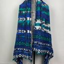 ZARA  Blue White Multicolored Aztec Woven Cotton Rectangle Scarf Photo 7