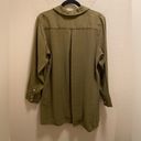 Natori  Green Sanded Twill Long Sleeve Button Front Tunic Size S Photo 6