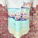 Coral Bay  Lake Dock Painting Slub Knit Tee White Multi S Photo 4