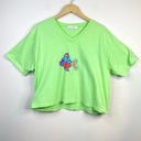 Fresh Produce Green Fish Cropped V Neck Short Sleeve T shirt Top womens One size Photo 0