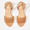 Loft  Woven Leather Ankle Strap Block Heels SIZE 6 tan bohemian beachy chic Photo 1