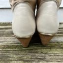 Dingo Vintage 80s 90s  high heeled low shaft cream beige cowgirl western boots Photo 6