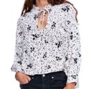 ZARA  Black Star Floral Print Black and White
Top (Size Medium) Photo 2