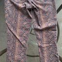 L'AGENCE L’AGENCE Margot High Rise Cropped Skinny Python Snake Print Jeans Brown 25 NWOT Photo 9