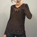 BCBGMAXAZRIA Vintage Y2K Crochet Knit Beaded Sweater Photo 0