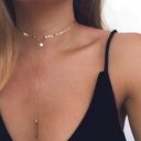 Casual gold tassel star choker necklace, dangle Photo 0