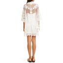 Farm Rio NWT  Tropical Wind Guipure Lace Shift in Off-white Shirt Dress S Photo 7