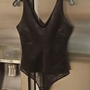 BCBGMAXAZRIA 💕💕 Black Faux-Suede V-Neck Bodysuit Medium M NWT Photo 0