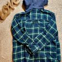 American Eagle AE Oversized Hooded Flannel Shacket Photo 5