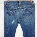 Bebe  Paint Splatter Jeans with Embellished Pockets Size 28 Photo 6