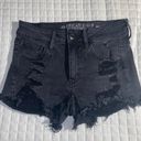 American Eagle Outfitters Black Ripped Jean Shorts Size 4 Photo 0