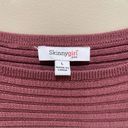 Skinny Girl  Casey Boatneck Rib Knit Sweater Mauve Dust Size Large Photo 4