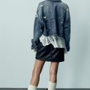 ZARA denim jacket jean cropped distressed coat Photo 6