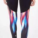 Sweaty Betty  London Power Leggings 7/8 Black Red Blue Strobe Pocket Size Small Photo 1