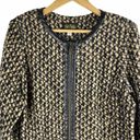 Bob Mackie  Fleece Printed Zip Jacket Black Brown Size L Photo 1