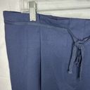 Suzanne Betro NWT  Navy Pleated Wide-Leg Crop Pants Size 2X (38x24) Tie Waist Photo 2