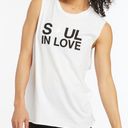 SoulCycle  Soul in Love White Tank Top Raw Hems Photo 2