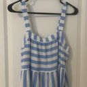 Loft strappy cropped blue and white stripe top Photo 0