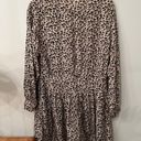 Rebecca Taylor  Leopard Print Silk Caramel Combo Drop Waist Dress | Size 10 Photo 6