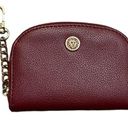 Anne Klein  Plum Colored Coin & Card Wallet with Gold Hardware Clip. Photo 0