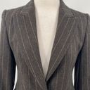 Max Mara  Blazer Pinstripe Virgin Wool Angora Rabbit Button Front Brown Womens 8 Photo 2