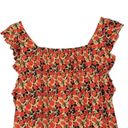 MELLODAY 💥 Orange Cream Floral Ruffle Tank Top Size Medium Photo 4