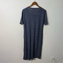 Micaela Greg Blue Wide Rib T Shirt Sweater Dress Midi Shirt Sleeve Womens Size M Size M Photo 4