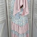 StitchDrop Mendocino Flutter Sleeve Ruffle Dress Pink Blue Small Floral Photo 3