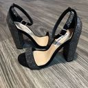 Steve Madden  Carrson Black Crystal Ankle Strap High Heels Size‎ 6 Photo 0