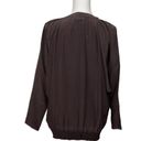 Ted Baker  Womens Black Silk  Blouse Long Sleeve Front Buttons Smocked Size 2/US6 Photo 5