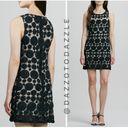 Alice + Olivia  Black Polka Dot Dotted Mesh Sleeveless Mini Shift Dress | 4 Photo 6