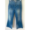 Anthropologie AMO Sailor Cropped High-Waisted Flare Jeans in First Mate Size 27 Photo 3