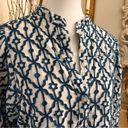 Pilcro  ANTHROPOLOGIE Cotton Blue Embroidered Button down Costal Top Size Medium Photo 4