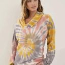 Pilcro  Anthropologie Angie Thermal Cowl Neck Pullover Tie Dye Size Medium Photo 6